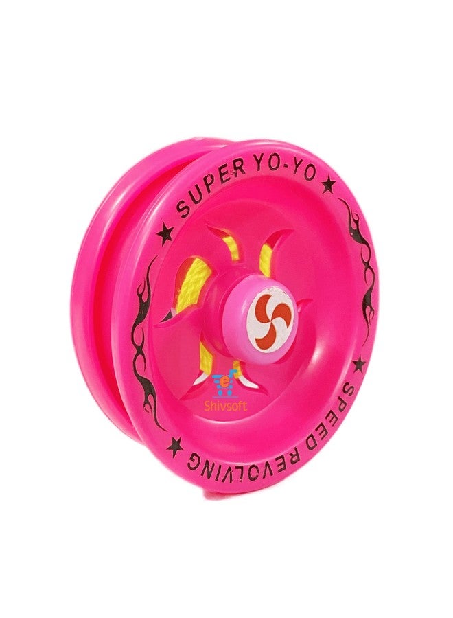 Shivsoft Shivsoft Fine Quality High Gloss High Speed YoYo Spiner Toy for Kids ||Return Gift || Party Favours || Bag Fillers (Plastic yoyo Pink, 3) - Image 3